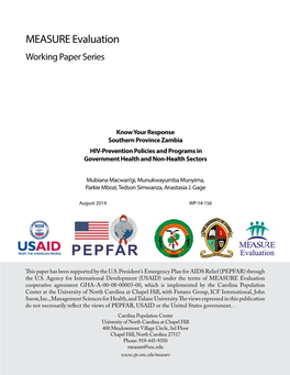 MEASURE Evaluation Working Paper Series