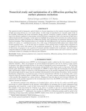 Numerical Study and Optimization of a Diffraction Grating for Surface
