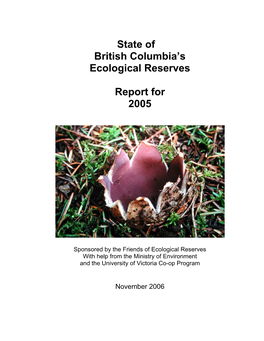 State of British Columbia's Ecological Reserves Report for 2005
