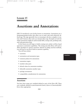 Assertions and Annotations