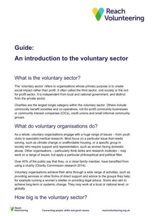 Guide: an Introduction to the Voluntary Sector