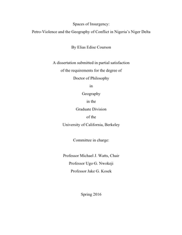 Petro-Violence and the Geography of Conflict in Nigeria's