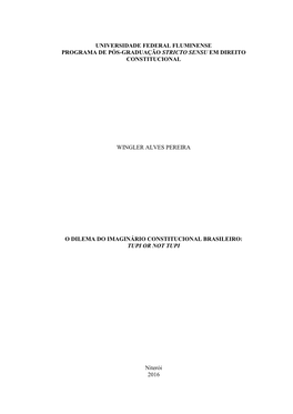 Universidade Federal Fluminense Programa De Pós-Graduação Stricto Sensu Em Direito Constitucional