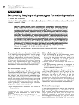 Discovering Imaging Endophenotypes for Major Depression