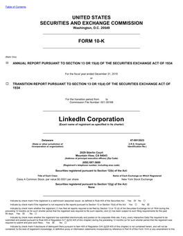 Linkedin Corporation (Exact Name of Registrant As Specified in Its Charter)