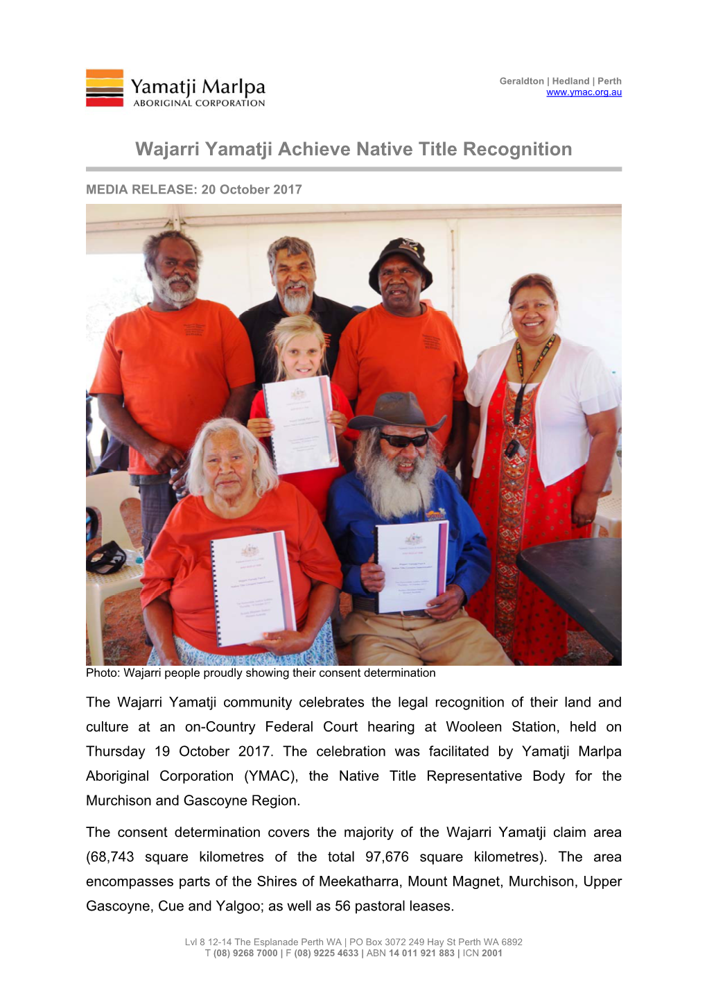 Wajarri Yamatji Achieve Native Title Recognition