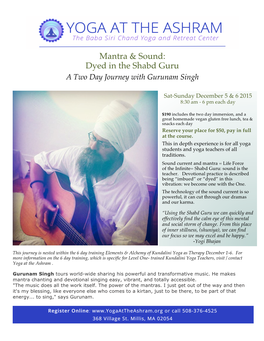 Mantra & Sound: Dyed in the Shabd Guru