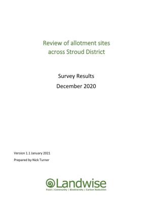 Review of Allotment Sites Across Stroud District