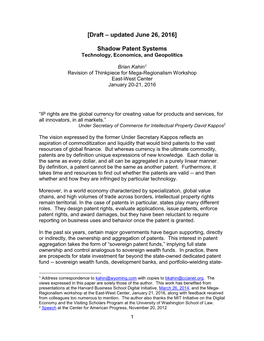4.3 Shadow Patent Systems: Technology, Economics And