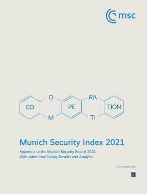 Munich Security Index 2021 Appendix to the Munich Security Report 2021 with Additional Survey Results and Analysis