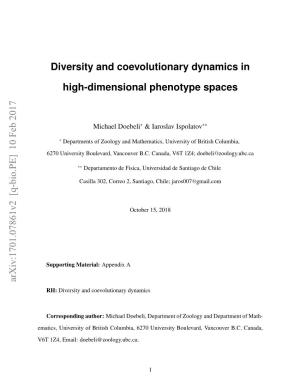 Diversity and Coevolutionary Dynamics in High-Dimensional Phenotype