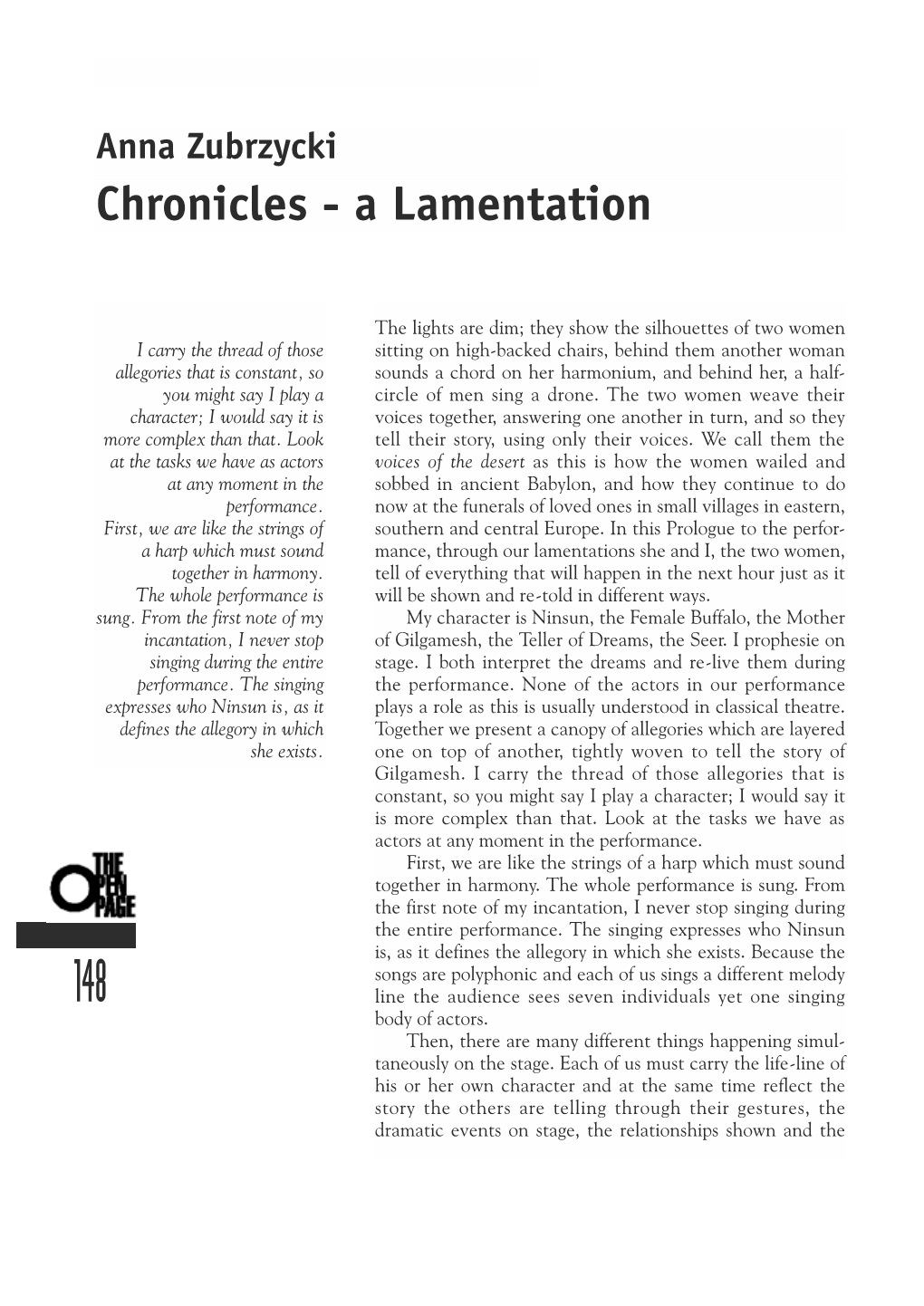 Chronicles - a Lamentation