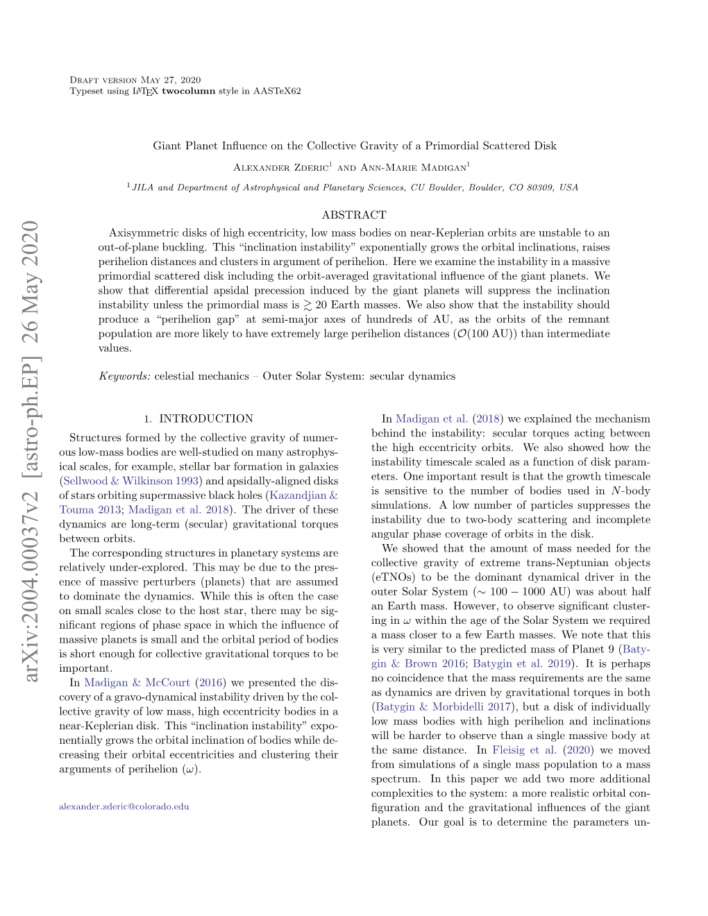 Arxiv:2004.00037V2 [Astro-Ph.EP] 26 May 2020