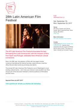 28Th Latin American Film Festival