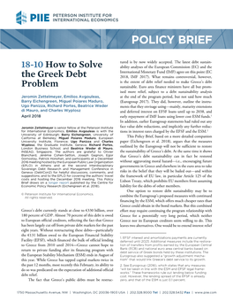 How to Solve the Greek Debt Problem