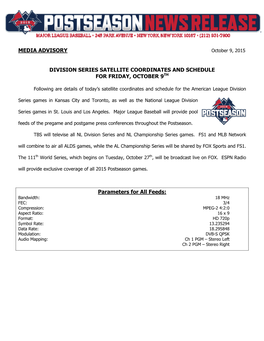 Media Advisory Division Series Satellite