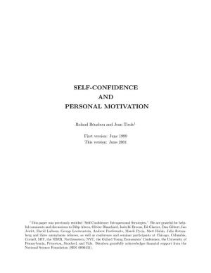 Self-Confidence and Personal Motivation