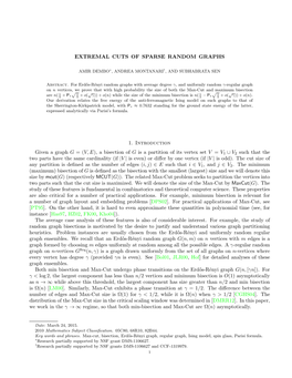 (V,E), a Bisection of G Is a Partition of Its Vertex