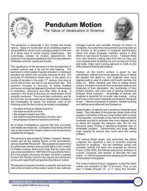 The Story Behind the Science: Pendulum Motion