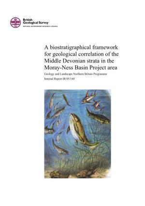 A Biostratigraphical Framework for Geological Correlation of the Middle Devonian Strata in the Moray-Ness Basin Project Area