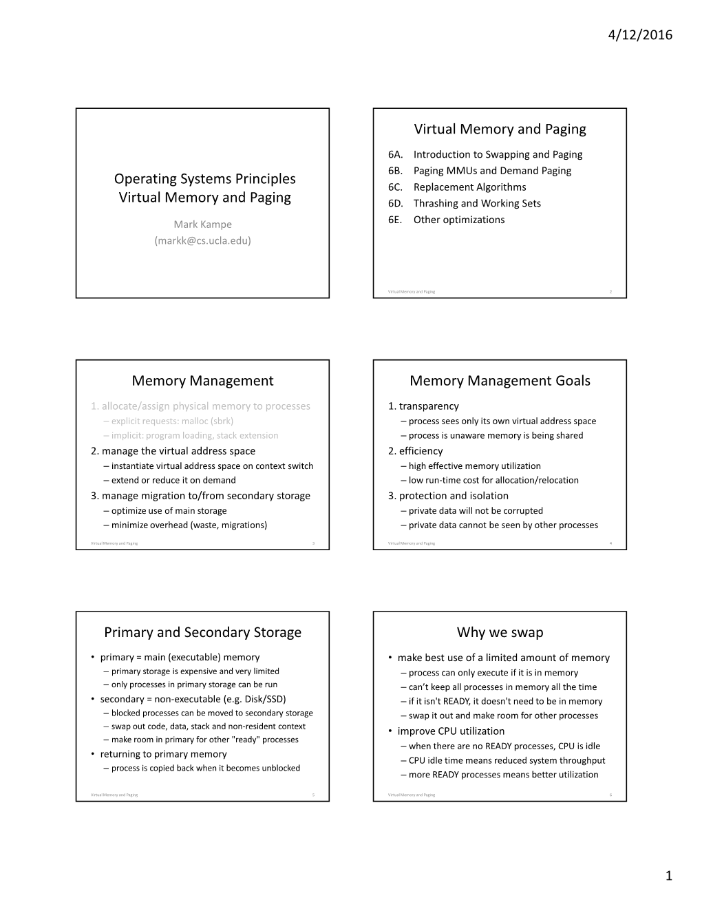 Operating Systems Principles Virtual Memory and Paging