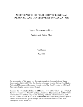 Upper Tuscarawas River Water Action Plan