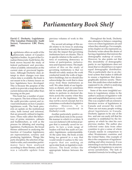 Parliamentary Book Shelf