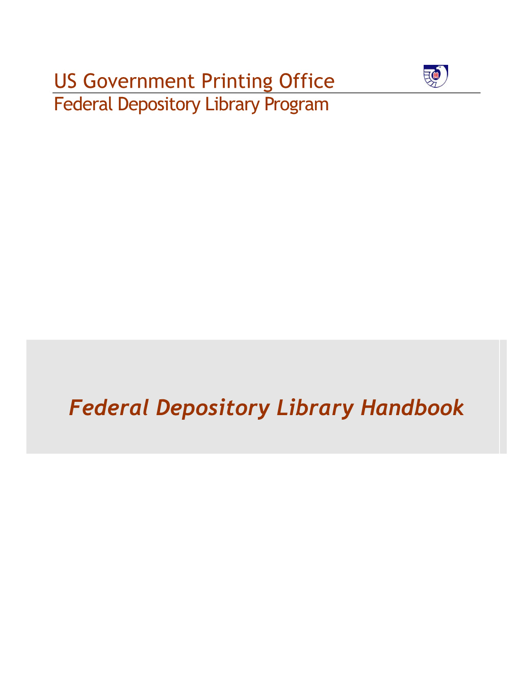 Federal Depository Library Handbook