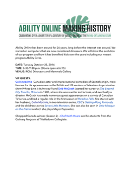 Making History Event Oct 25 2016