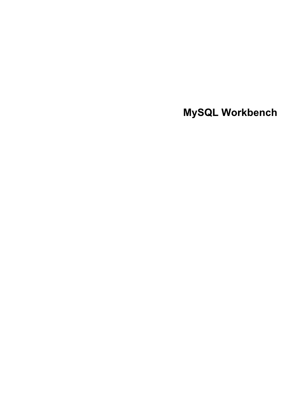 Mysql Workbench Abstract