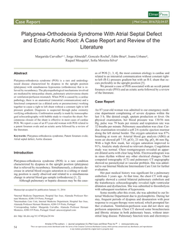 Platypnea-Orthodeoxia Syndrome with Atrial Septal Defect and Ectatic Aortic Root: a Case Report and Review of the Literature