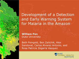 Development of a Detection and Early Warning System for Malaria in the Amazon
