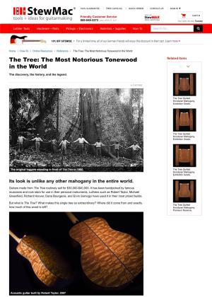 The Tree: the Most Notorious Tonewood in the World the Tree: the Most Notorious Tonewood Related Items in the World the Discovery, the History, and the Legend