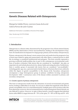 Genetic Diseases Related with Osteoporosis