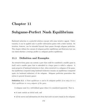 Subgame-Perfect Nash Equilibrium