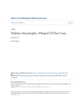 Diabetic Amyotrophy: a Report of Two Cases John Peacock