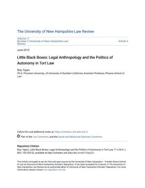 Legal Anthropology and the Politics of Autonomy in Tort Law