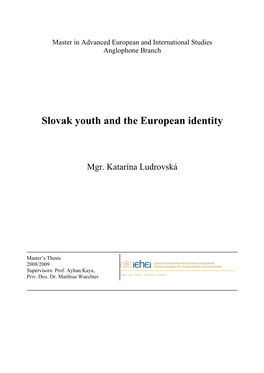 Slovak Youth and the European Identity