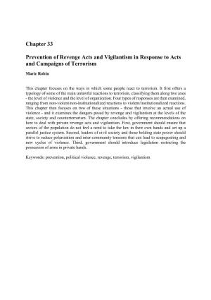 Chapter 33 Prevention of Revenge Acts and Vigilantism in Response To