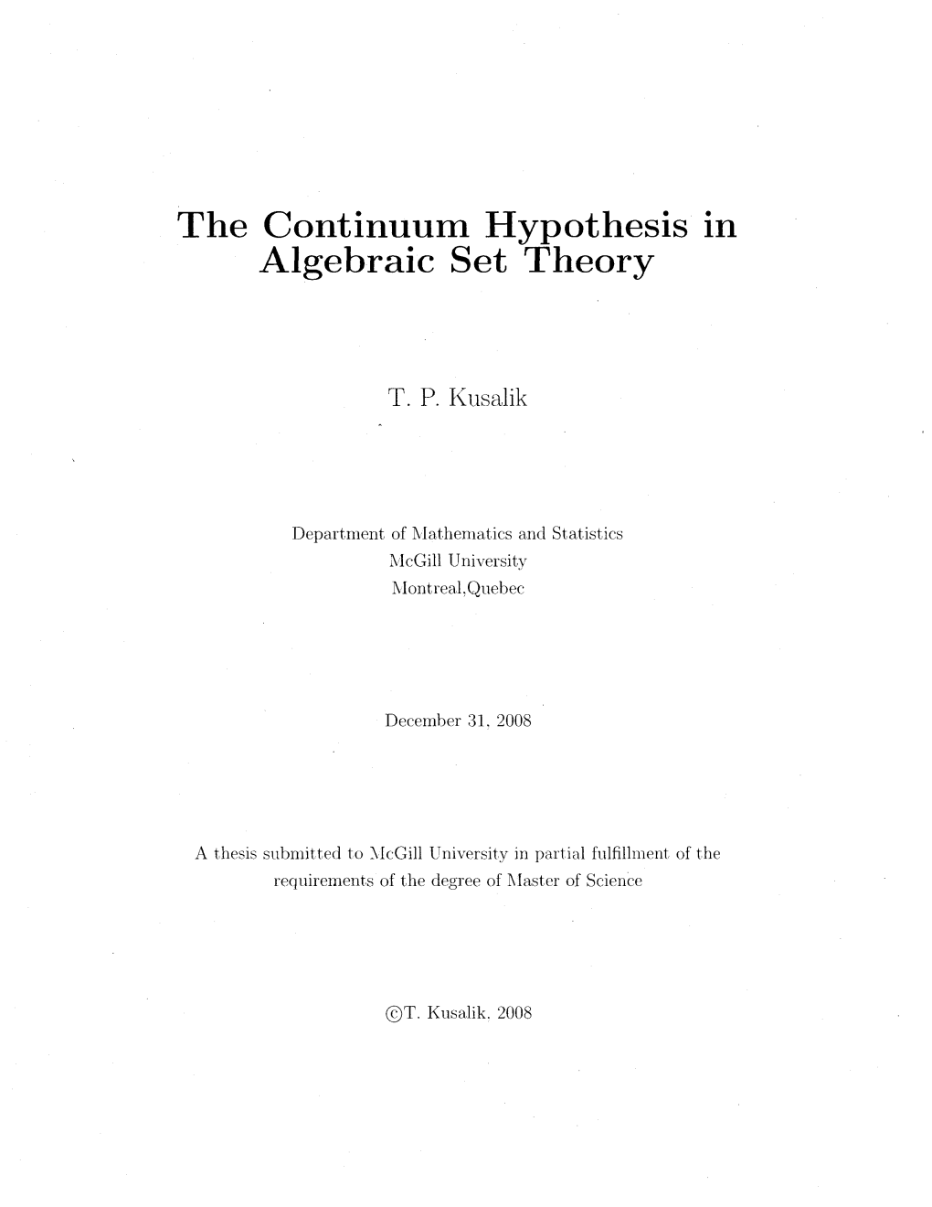 The Continuum Hypothesis in Algebraic Set Theory