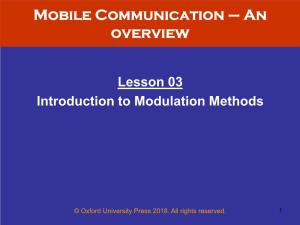 Lesson 3: Introduction to Modulation Methods