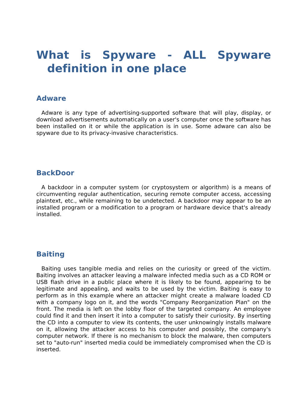 What Is Spyware - ALL Spyware Definition in One Place