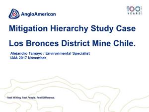 Mitigation Hierarchy Study Case Los Bronces District Mine Chile. Alejandro Tamayo / Environmental Specialist IAIA 2017 November Content