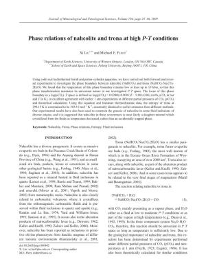 Phase Relations of Nahcolite and Trona at High P-T Conditions
