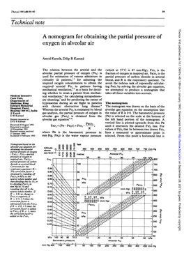 A Nomogram for Obtaining the Partial Pressure of Oxygen in Alveolar Air