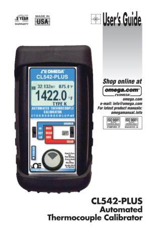 CL542-PLUS Automated Thermocouple Calibrator Omeganet® Online Service Internet E-Mail Omega.Com Info@Omega.Com