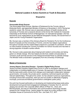 National Leaders in Action Summit on Youth & Education