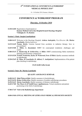 Conference & Workshop Program