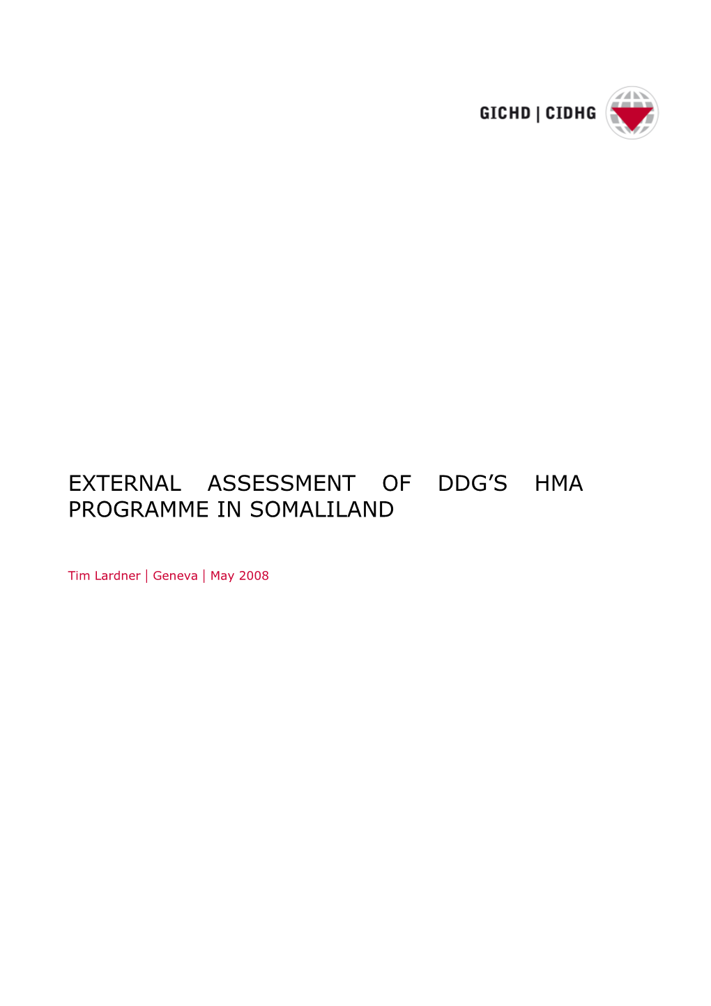 External Assessment of Ddg's Hma Programme In