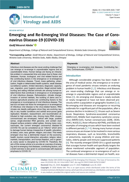 Emerging and Re-Emerging Viral Diseases